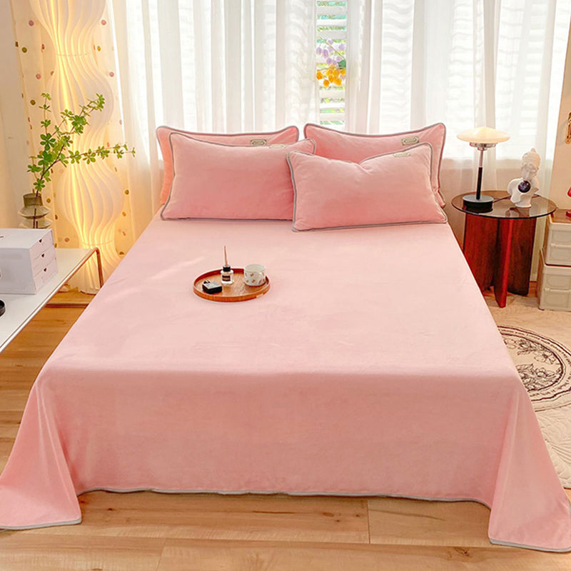 Modern Style Bed Sheet Solid Color Ultra-Soft Breathable Bed Sheet