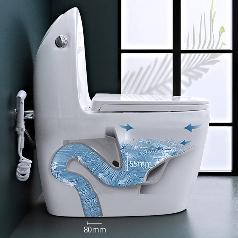 Modern Floor Mount Flush Toilet White Urine Toilet with Seat for Bathroom