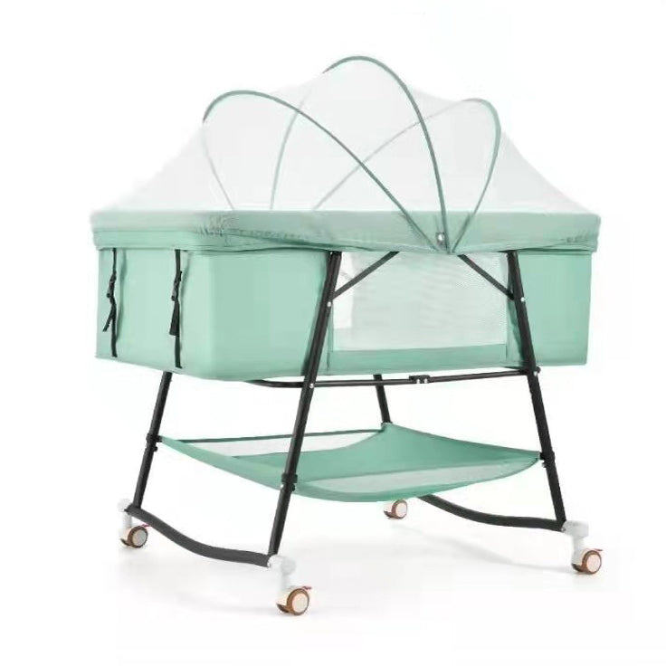 Gliding Crib Cradle Square Metal Cradle with Canopy for Newborn