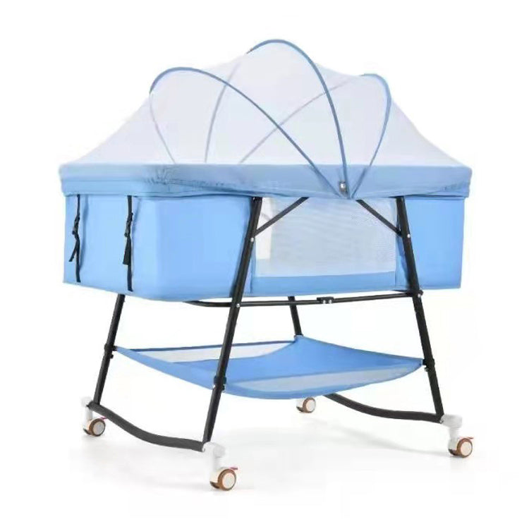 Gliding Crib Cradle Square Metal Cradle with Canopy for Newborn