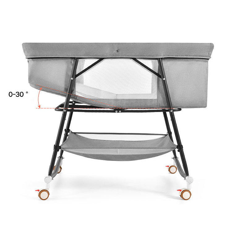 Gliding Crib Cradle Square Metal Cradle with Canopy for Newborn
