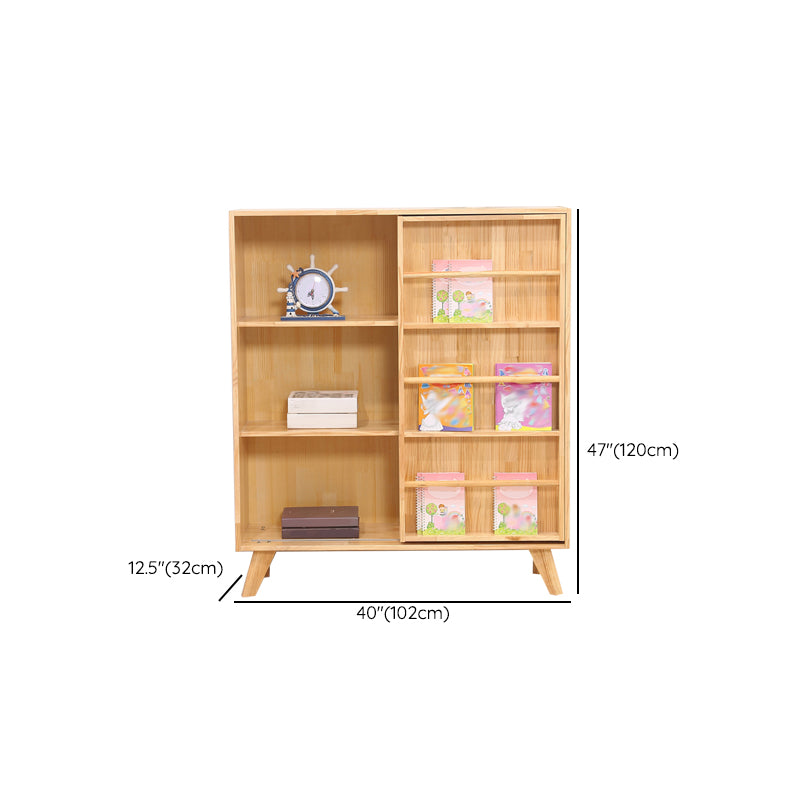 Scandinavian Closed Back Bookshelf Freestanding Book Shelf with 1 Door