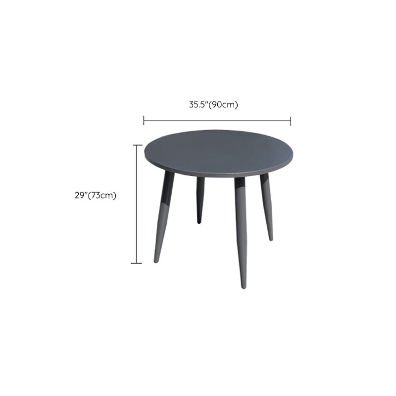 Contemporary Gray Dining Table Metal Bistro Table with Water Resistant