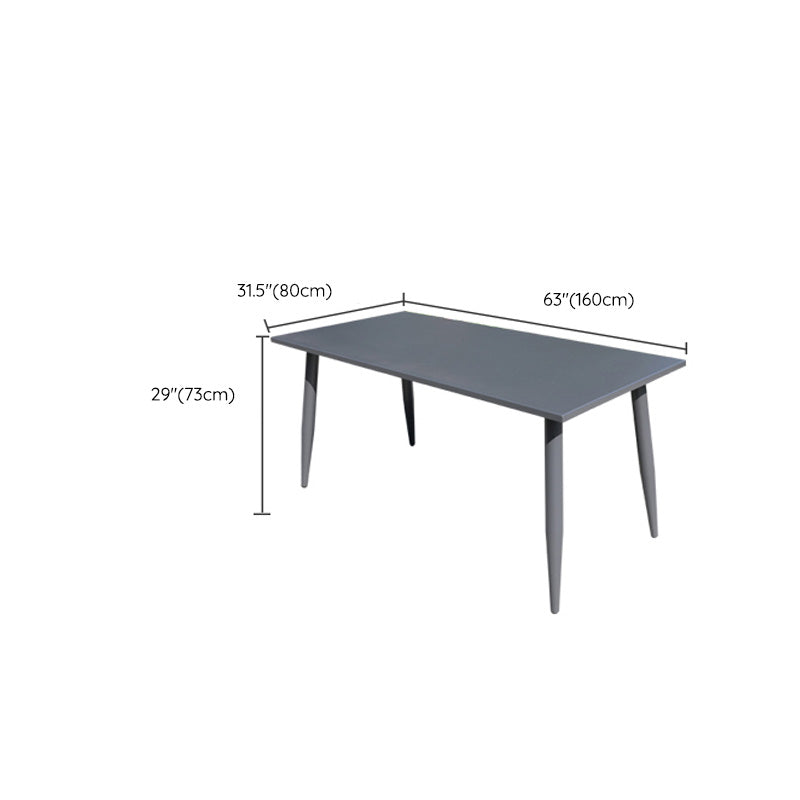 Contemporary Gray Dining Table Metal Bistro Table with Water Resistant