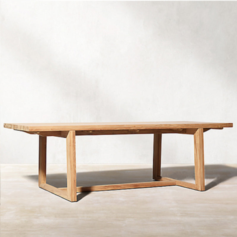 Solid Wood Dining Table with Water Resistant Contemporary Patio Table