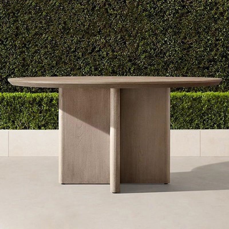 Contemporary Patio Table with UV Resistant Solid Wood Dining Table