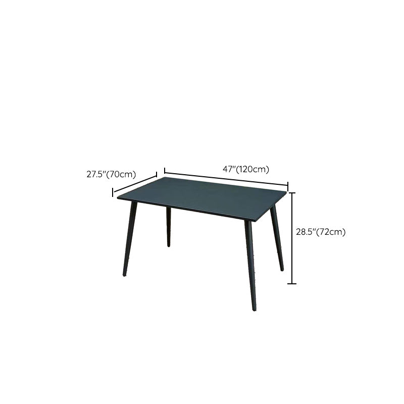 Black Metal Dining Table with UV Resistant Contemporary Patio Table