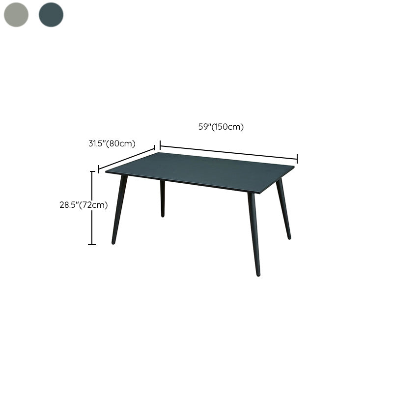 Black Metal Dining Table with UV Resistant Contemporary Patio Table