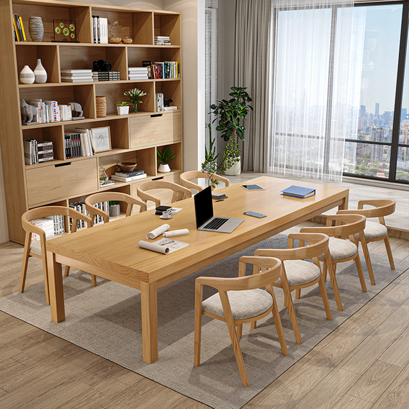 Modern Solid Wood Task Desk Rectangular Shape Office Desk with 4 Legs