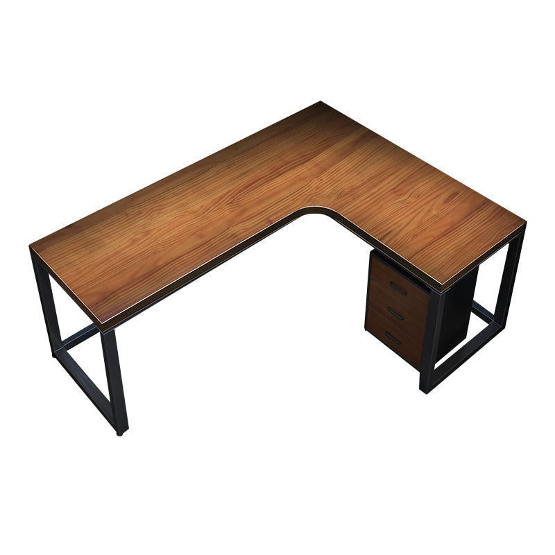 Modern Solid Wood Computer Desk L-Shape Base Home Office Desk