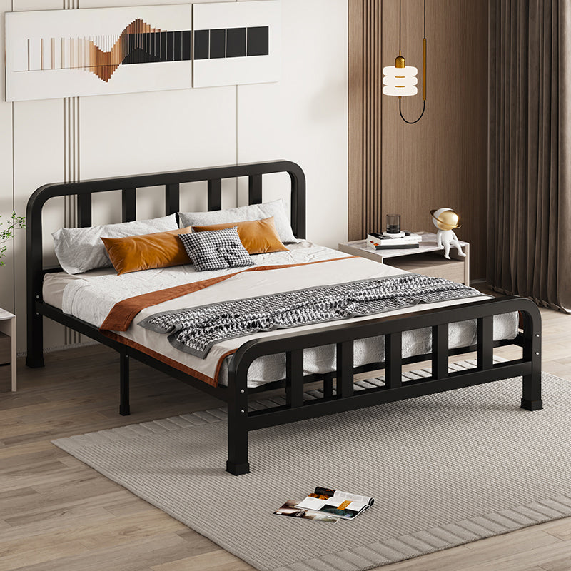 Modern Iron Frame Standard Bed with Rectangle Headboard Kids Bed