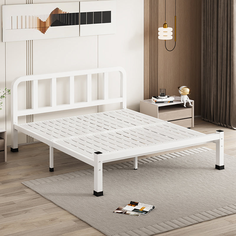 Modern Iron Frame Standard Bed with Rectangle Headboard Kids Bed