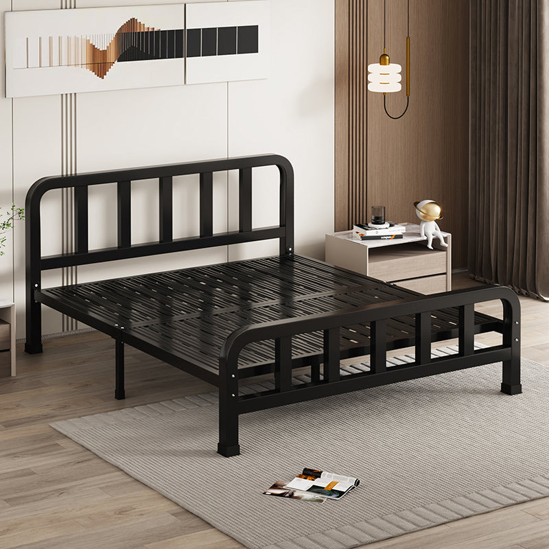 Modern Iron Frame Standard Bed with Rectangle Headboard Kids Bed