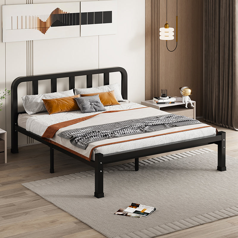 Modern Iron Frame Standard Bed with Rectangle Headboard Kids Bed