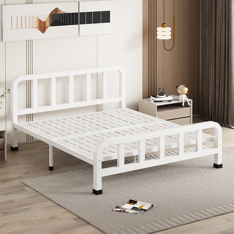 Modern Iron Frame Standard Bed with Rectangle Headboard Kids Bed