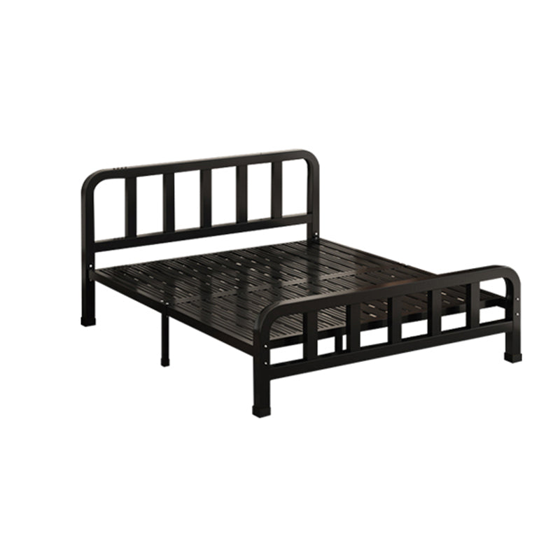 Modern Iron Frame Standard Bed with Rectangle Headboard Kids Bed