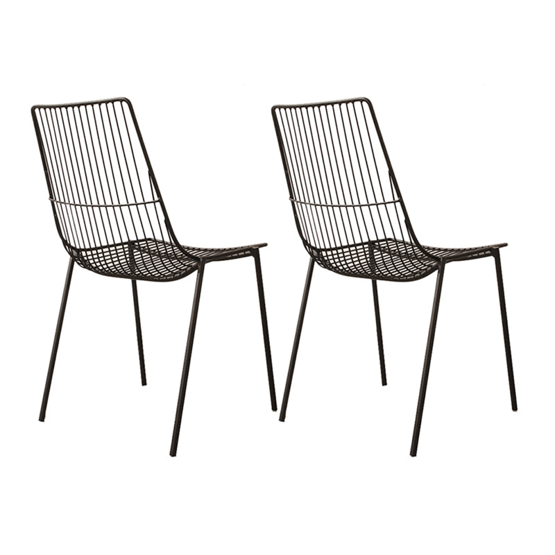 Metal Stacking Outdoors Dining Chairs Modern Patio Dining Chair