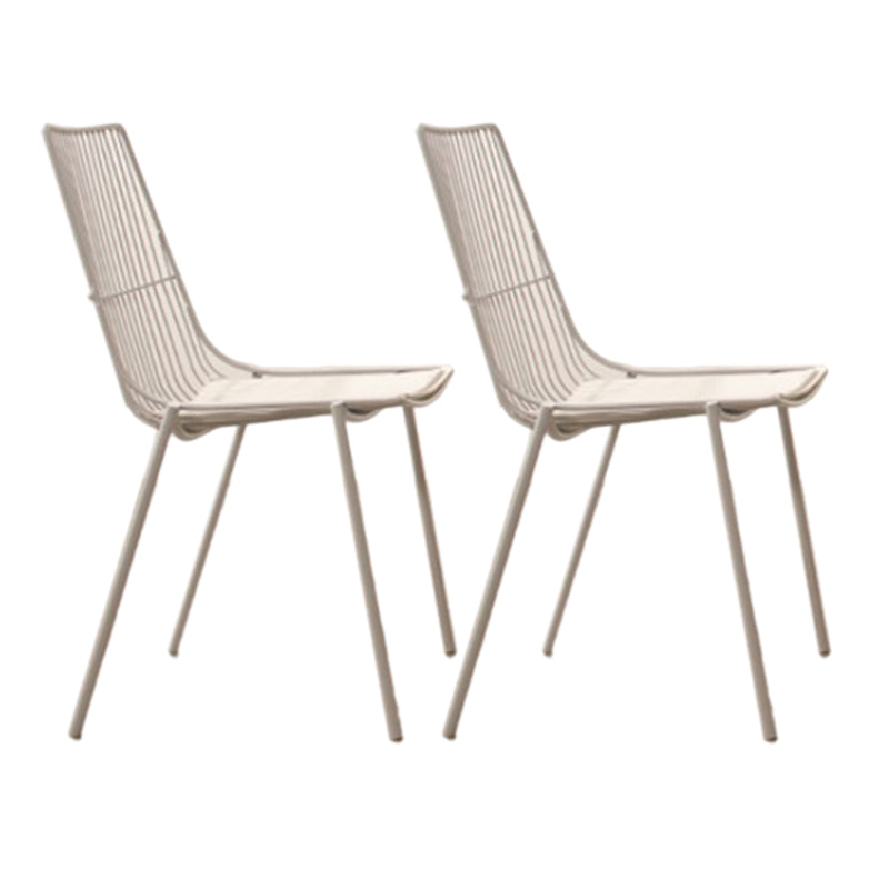 Metal Stacking Outdoors Dining Chairs Modern Patio Dining Chair