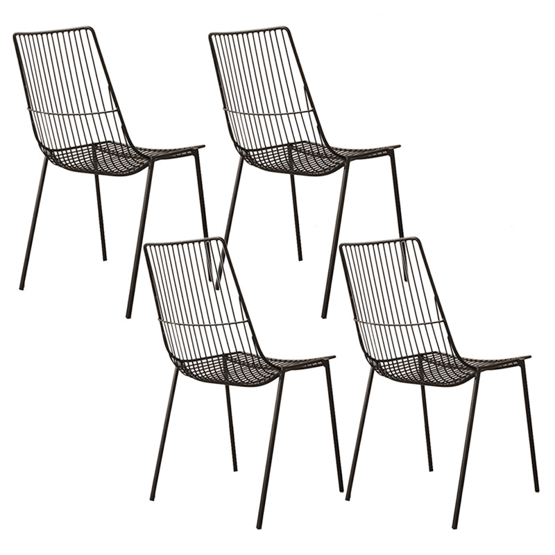 Metal Stacking Outdoors Dining Chairs Modern Patio Dining Chair