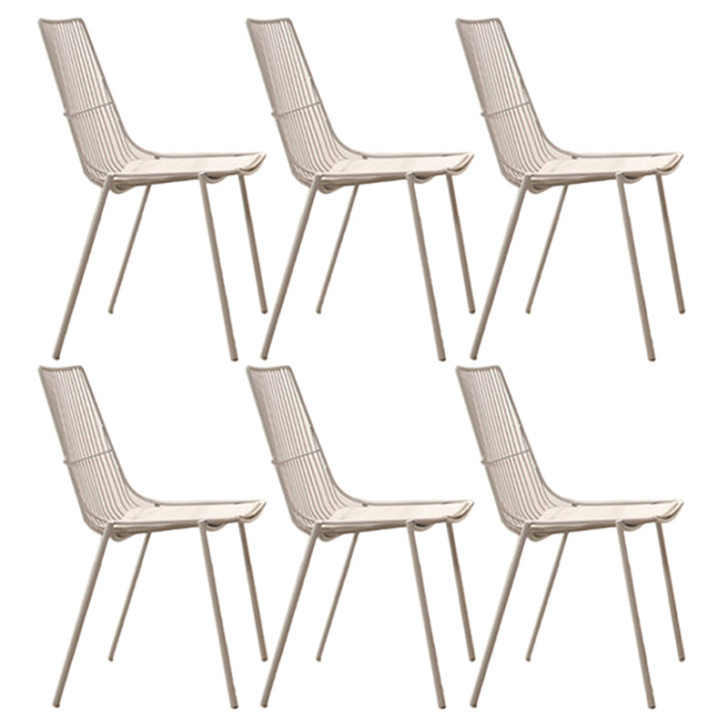 Metal Stacking Outdoors Dining Chairs Modern Patio Dining Chair