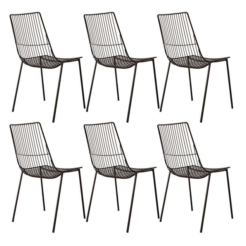 Metal Stacking Outdoors Dining Chairs Modern Patio Dining Chair