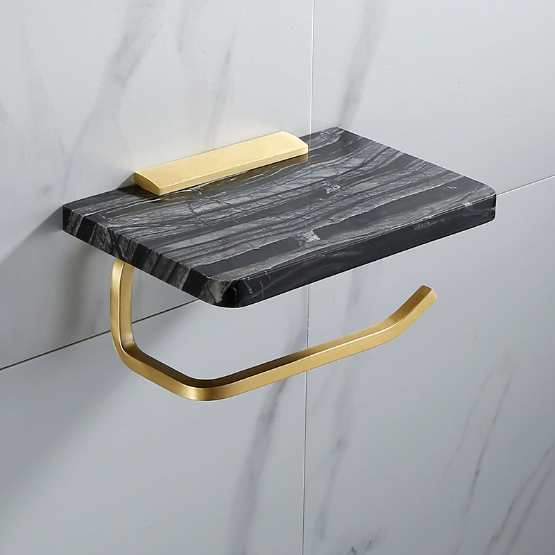 Contemporary Golden Bath Hardware Set Brass& Marble Bathroom Accessory Kit