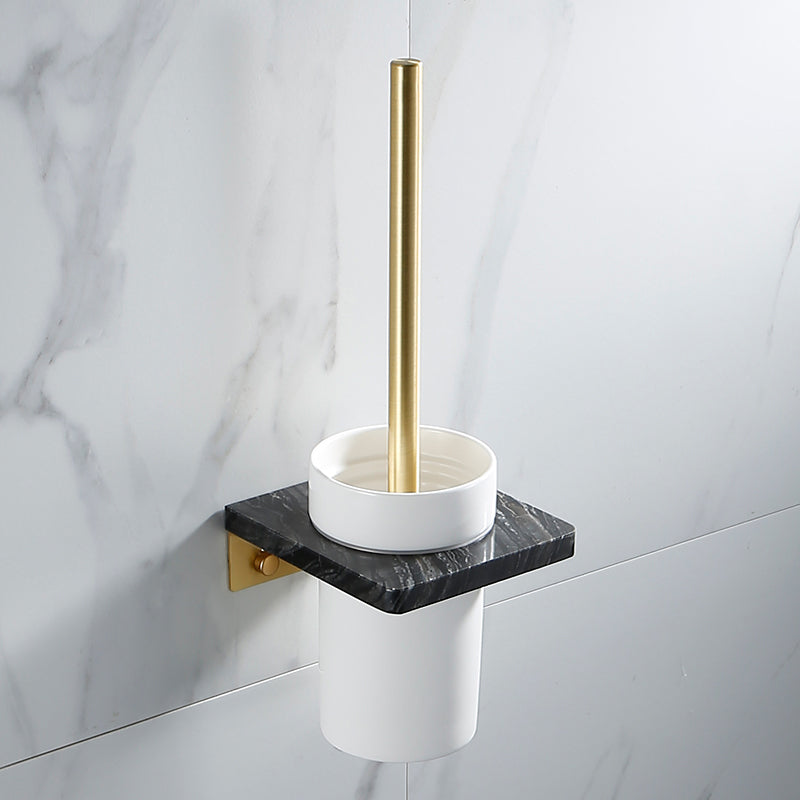 Contemporary Golden Bath Hardware Set Brass& Marble Bathroom Accessory Kit