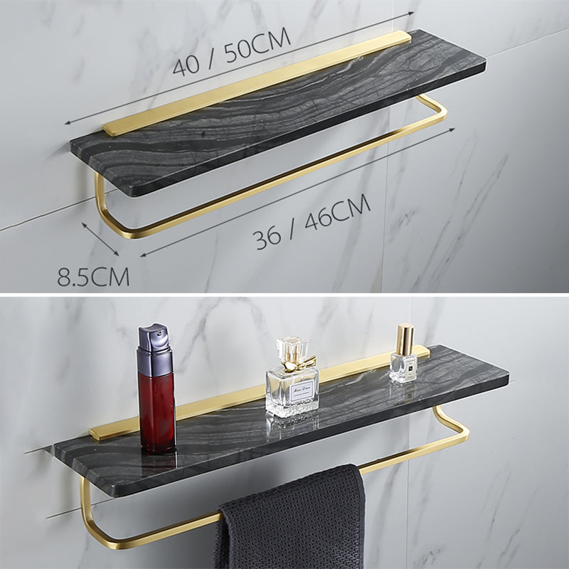 Contemporary Golden Bath Hardware Set Brass& Marble Bathroom Accessory Kit