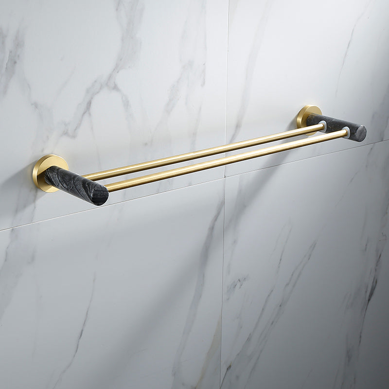 Contemporary Golden Bath Hardware Set Brass& Marble Bathroom Accessory Kit