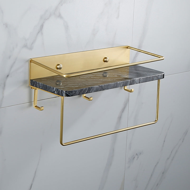 Contemporary Golden Bath Hardware Set Brass& Marble Bathroom Accessory Kit