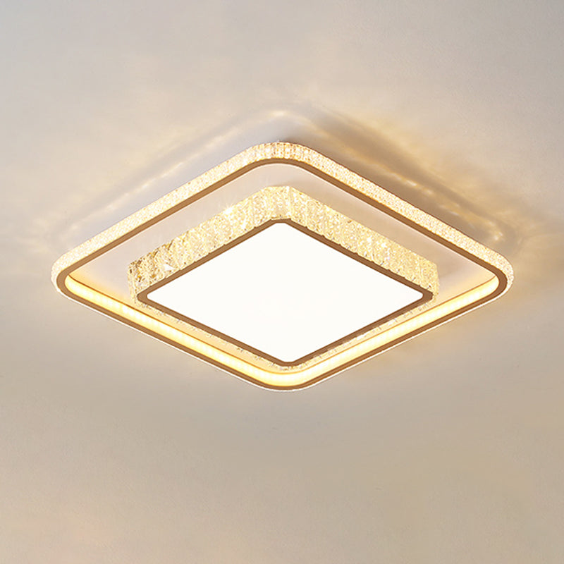 Geometric Flush Mount Contemporary Crystal Ceiling Light for Living Room