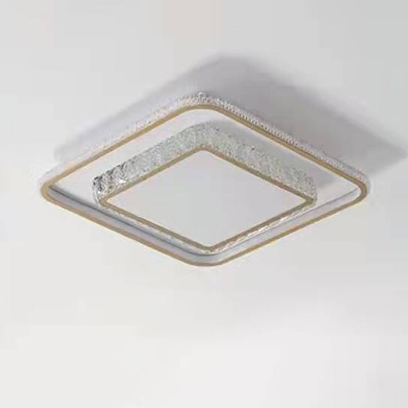 Geometric Flush Mount Contemporary Crystal Ceiling Light for Living Room