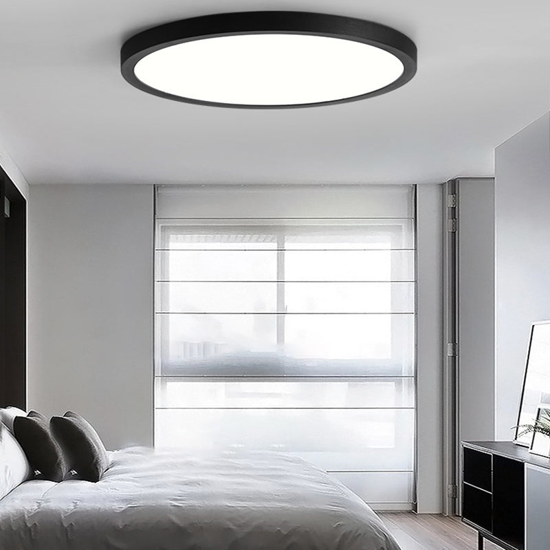 Circular Flush Mount Fixture Modern 1 Light Metal Flush Mount Light