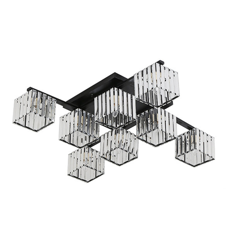 Crystal Geometric Flush Mount Fixture Contemporary Multi-lights Flush Light Fixtures