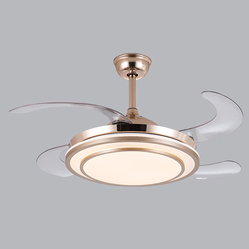 Modern LED Ceiling Fan Light Metal and Acrylic Fan Light Fixture