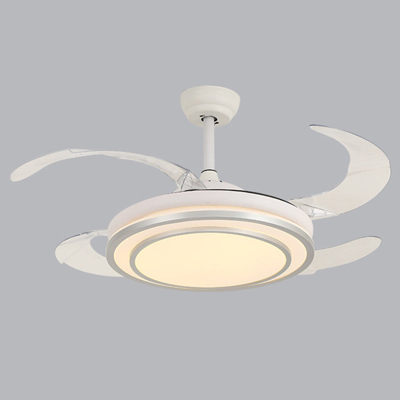 Modern LED Ceiling Fan Light Metal and Acrylic Fan Light Fixture