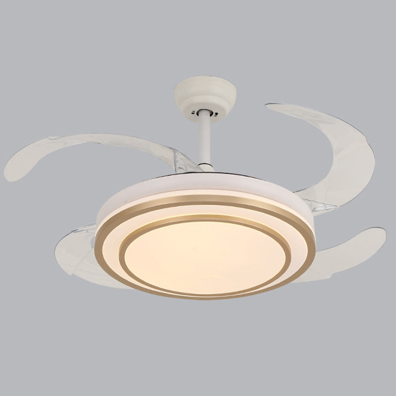 Modern LED Ceiling Fan Light Metal and Acrylic Fan Light Fixture