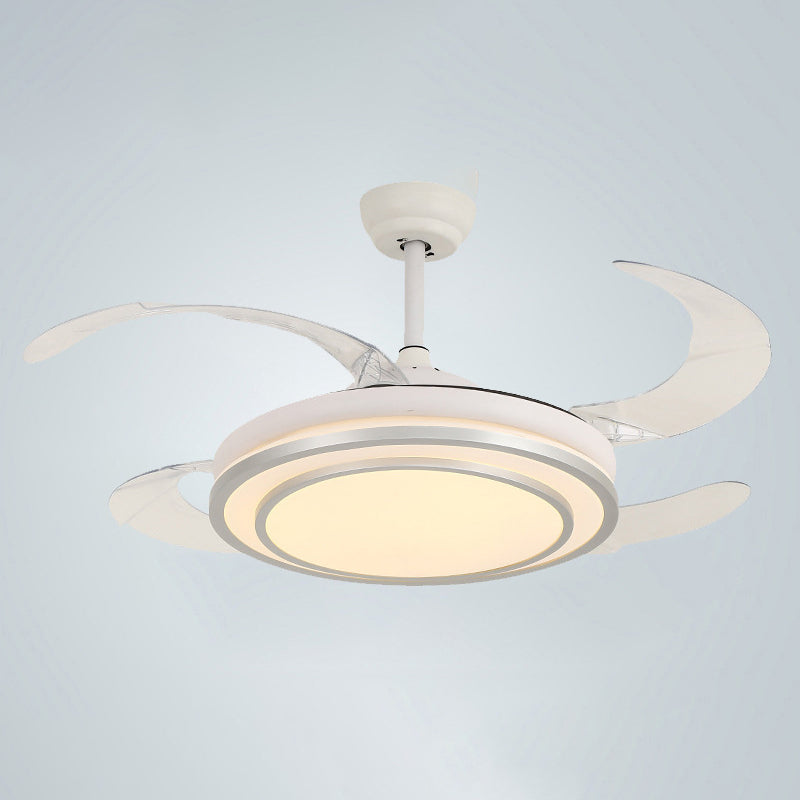 Modern LED Ceiling Fan Light Metal and Acrylic Fan Light Fixture