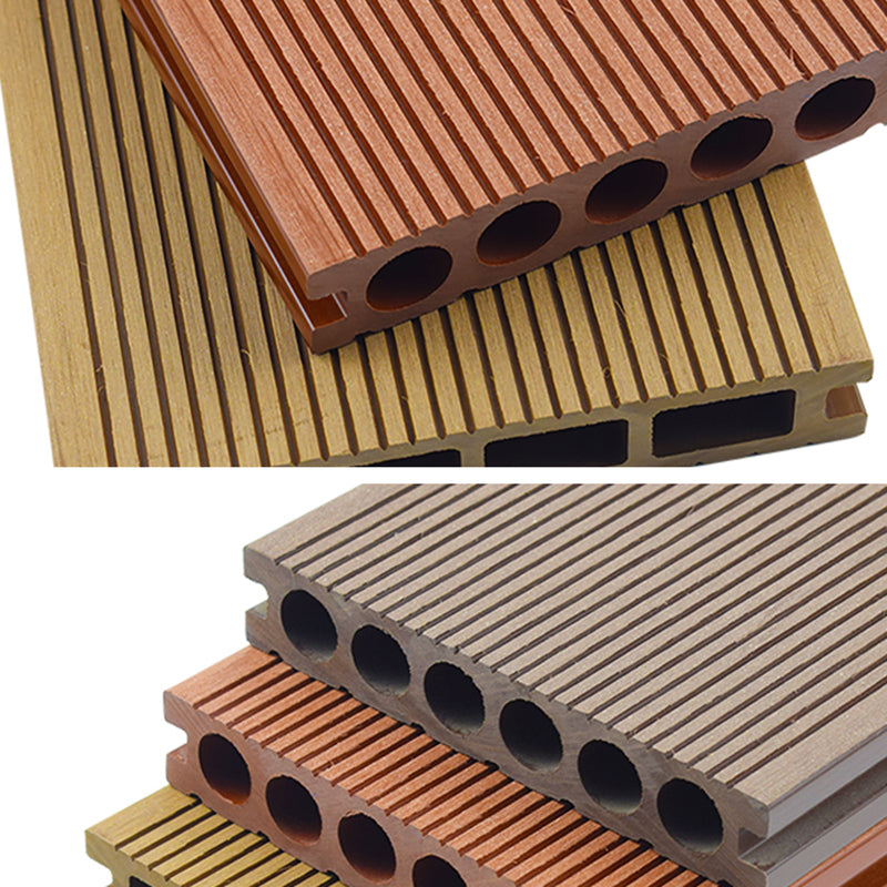 Composite Patio Flooring Tiles Striped Pattern Nailed Decking Tiles Garden