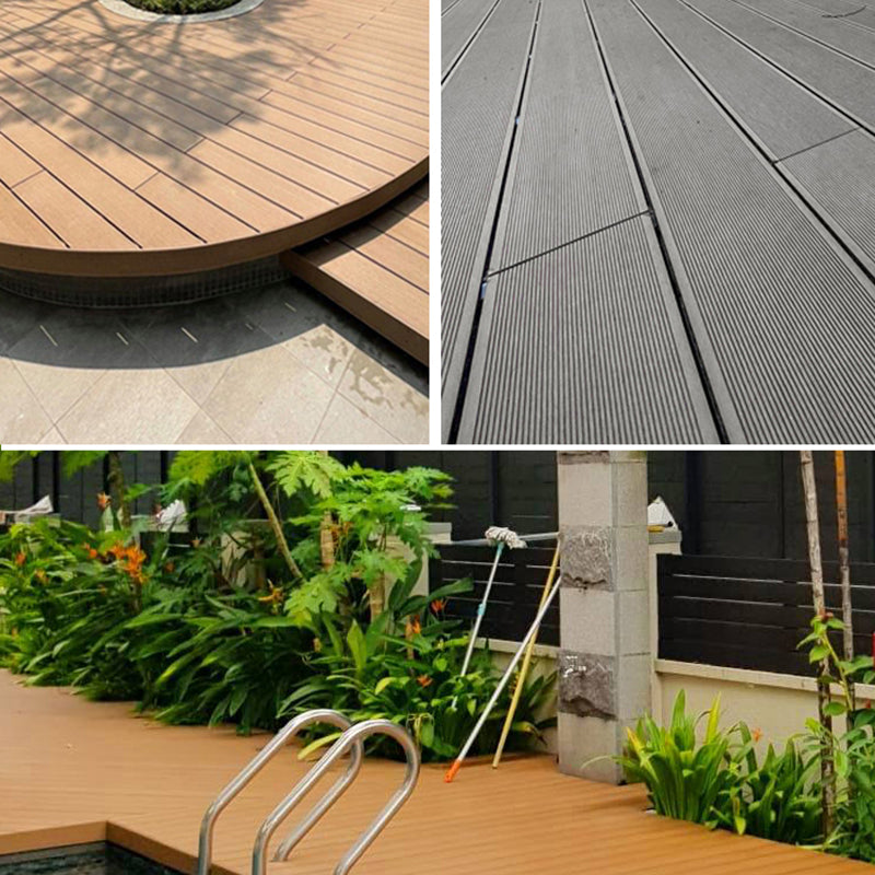 Composite Patio Flooring Tiles Striped Pattern Nailed Decking Tiles Garden