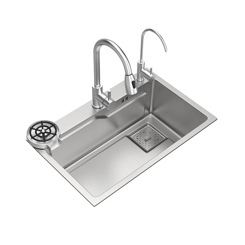 Stainless Steel Kitchen Sink Single Bowl Kitchen Sink with Faucet Included