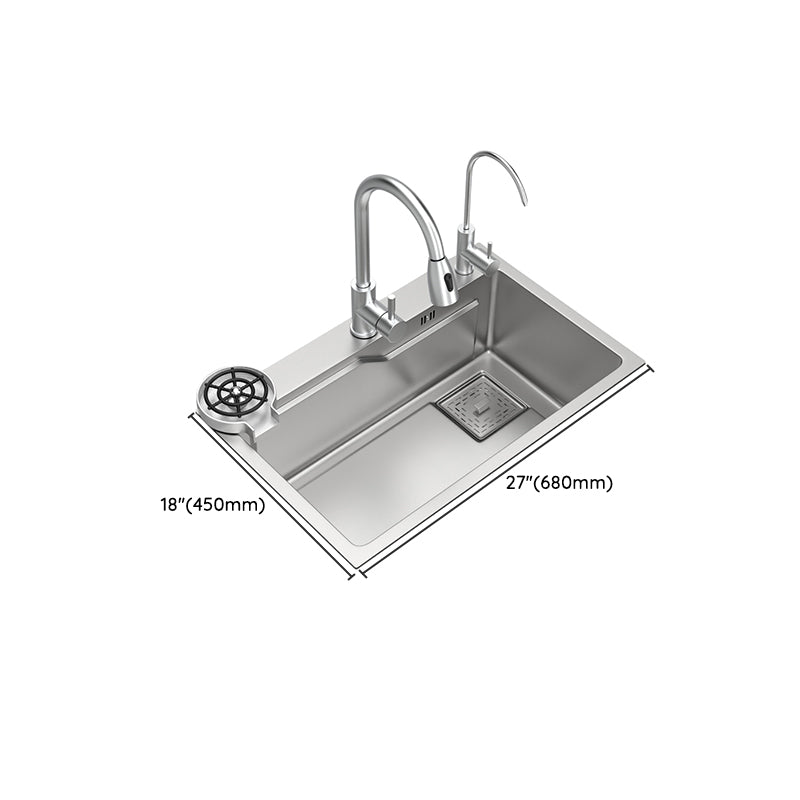 Stainless Steel Kitchen Sink Single Bowl Kitchen Sink with Faucet Included