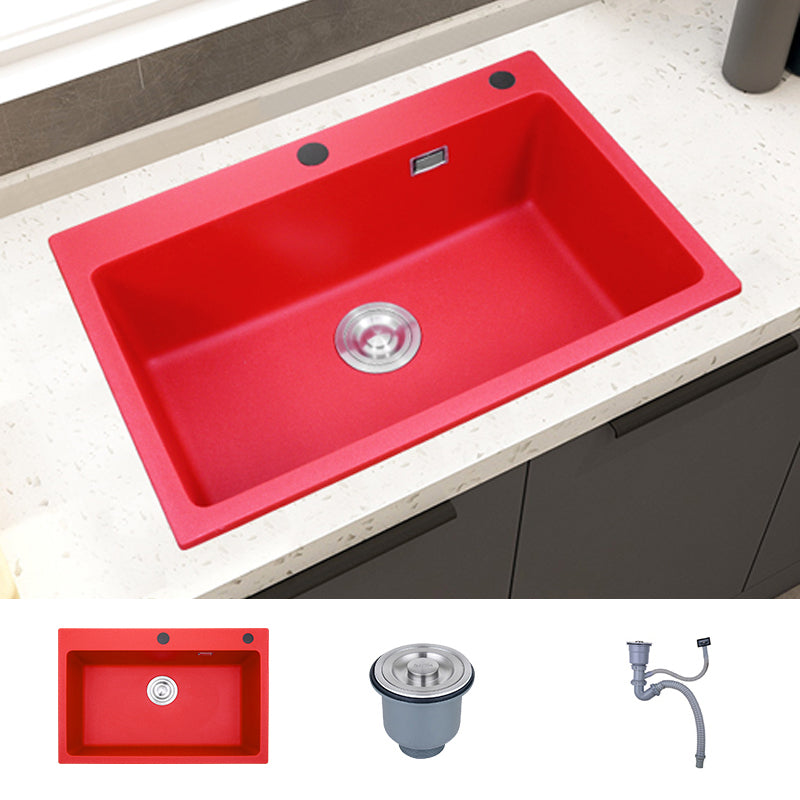 Quartz Kitchen Sink 1-Bowl Kitchen Sink with Rectangular Shape