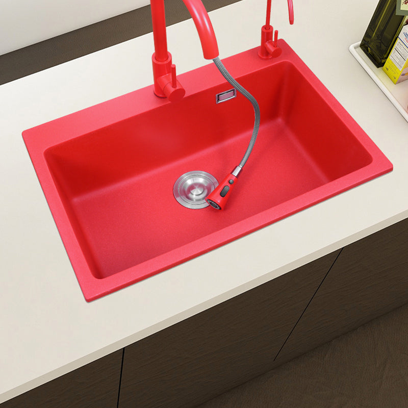 Quartz Kitchen Sink 1-Bowl Kitchen Sink with Rectangular Shape