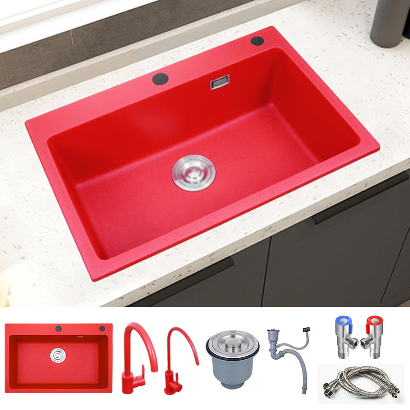 Quartz Kitchen Sink 1-Bowl Kitchen Sink with Rectangular Shape