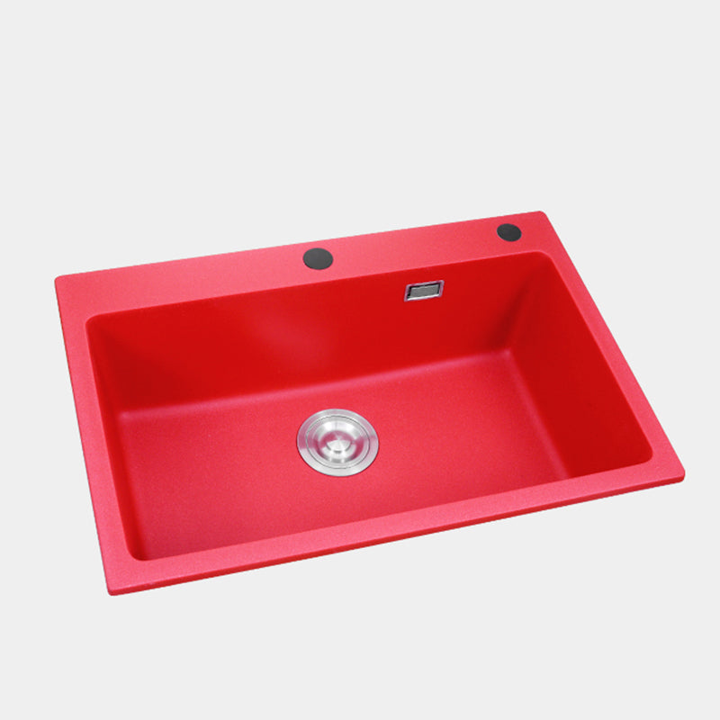 Quartz Kitchen Sink 1-Bowl Kitchen Sink with Rectangular Shape