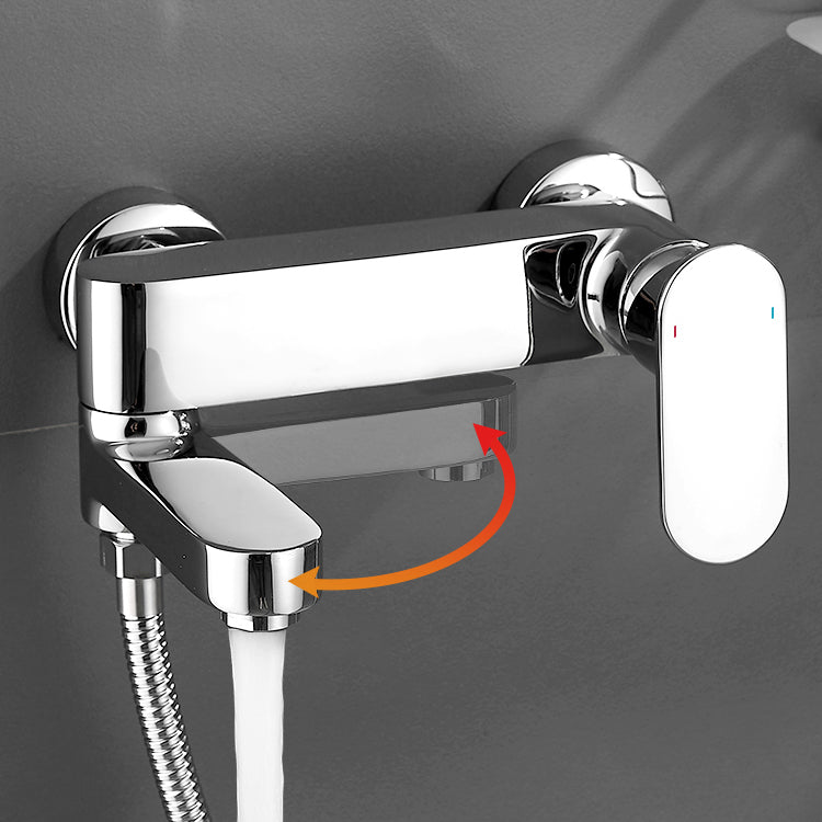 Modern Wall Mounted Bath Faucet Trim Metal Single Handle Tub Faucet Trim