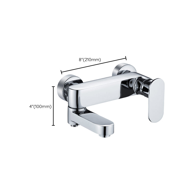 Modern Wall Mounted Bath Faucet Trim Metal Single Handle Tub Faucet Trim