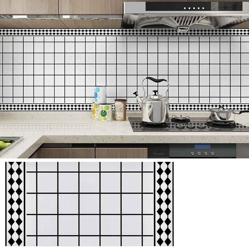 PVC Rectangular 12" X 23" 5-Pack Peel & Stick Mosaic Tile Kitchen and Bathroom Backsplash