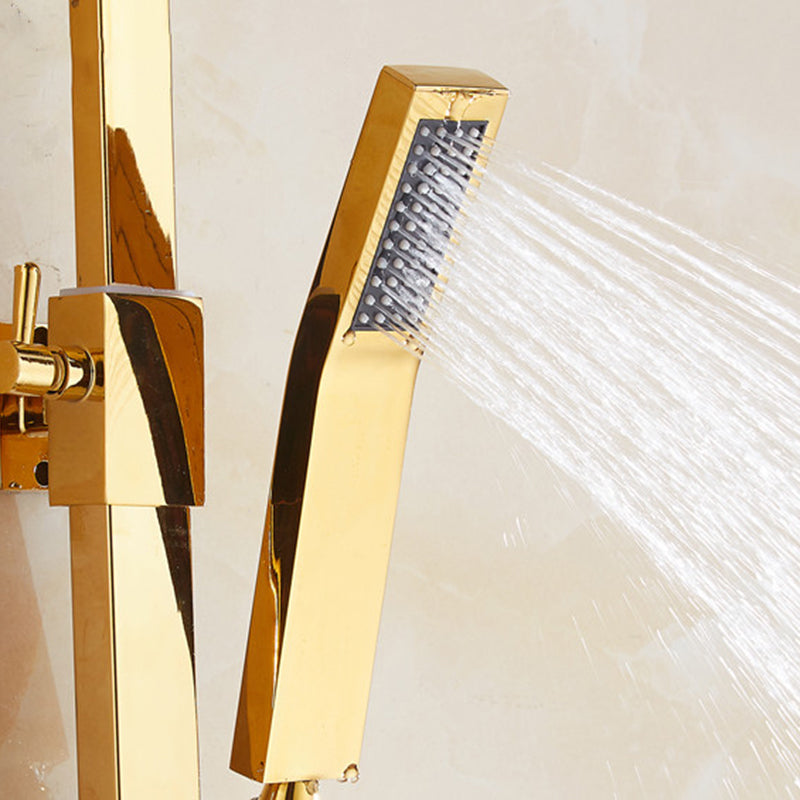 Contemporary Shower Head Square Golden Bathroom Handheld Shower Head